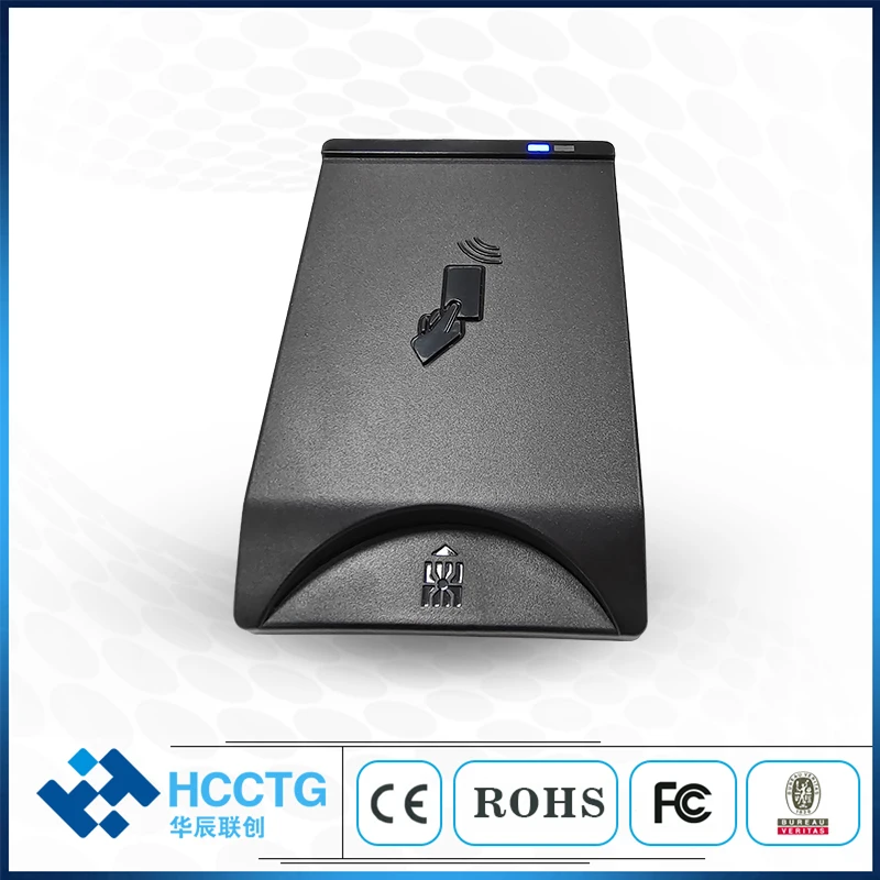 ISO7816 Contact and ISO14443 13.56 MHz Contacless USB Dual Boost Smart Card Reader and Writer DCR2100