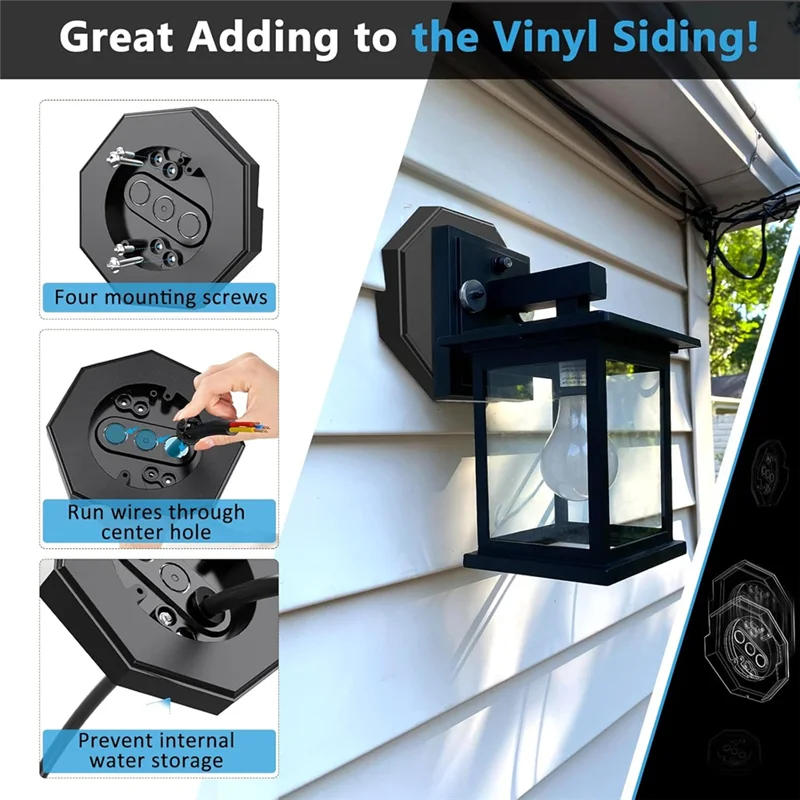 ABNL Octagon Siding Mounting Kit, 8141 Vertical Siding Lamps Mounting Plate Siding Light Blocks For 1/2Inch Lap Siding