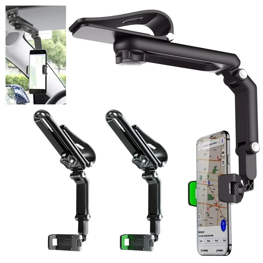 1PC Sun Visor Car Phone Holder 360 Degree Rotation Multifunctional Universal Direct View Phone Navigation Holder Car Accessories