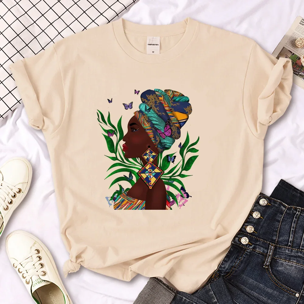 Women Comic Streetwear T Shirt African Print Tee Female Funny Clothing Women Comic Manga Girl Streetwear Clothes Manga Clothes