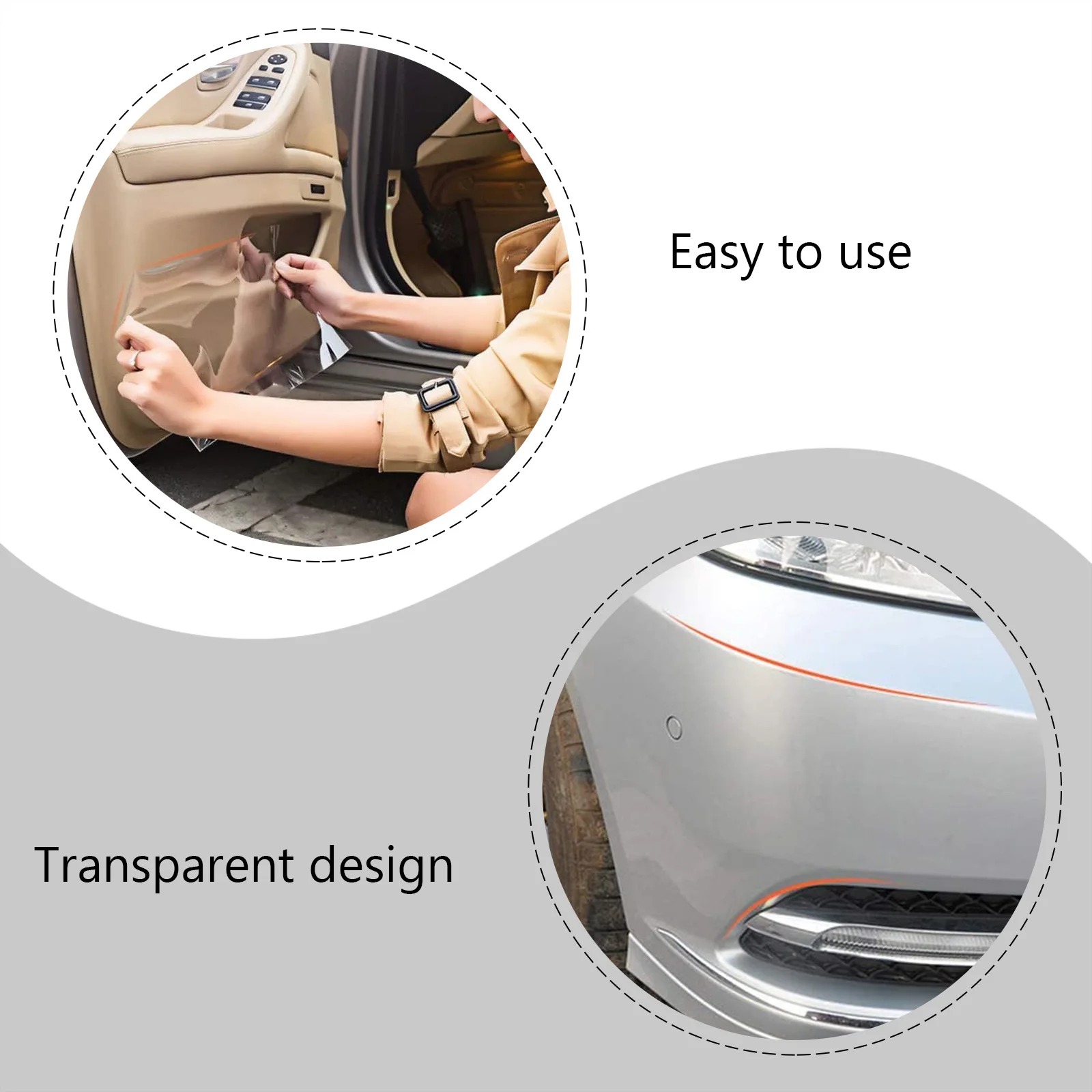 

2pcs Transparent Film Body Bumper Protector Guard Anti-Scratch Dustproof Acid-Resistant Paint Protection Pvc Clear