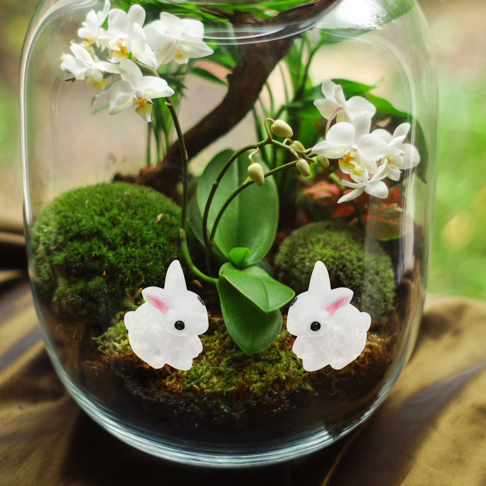 

30Pcs Cute Rabbit Resin Animals Decor Mini Animal Adornments DIY Mini Rabbit Garden Scene Decor Resin Ornaments