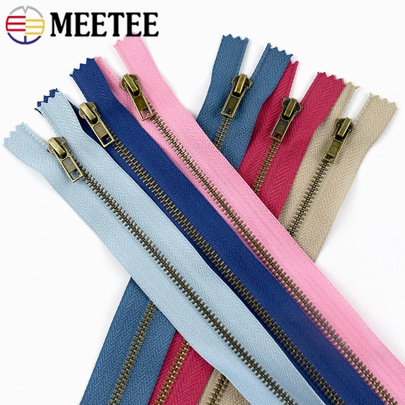 

2/5Pcs Meetee 3#5# 20cm Metal Zippers Tape Jacket Zips Bag Pants Decor Closure Zip Garment Zipper Repair Kits Sewing Accessories