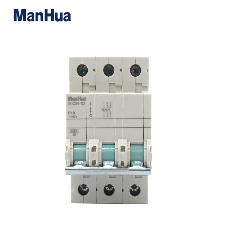 MCB Three Poles 5SJ6310 C Curve 16A 25A 63A 3P Breaking Capacity 6KA Miniature Circuit Breaker LOW Heat Rising AC230V DIN Rail