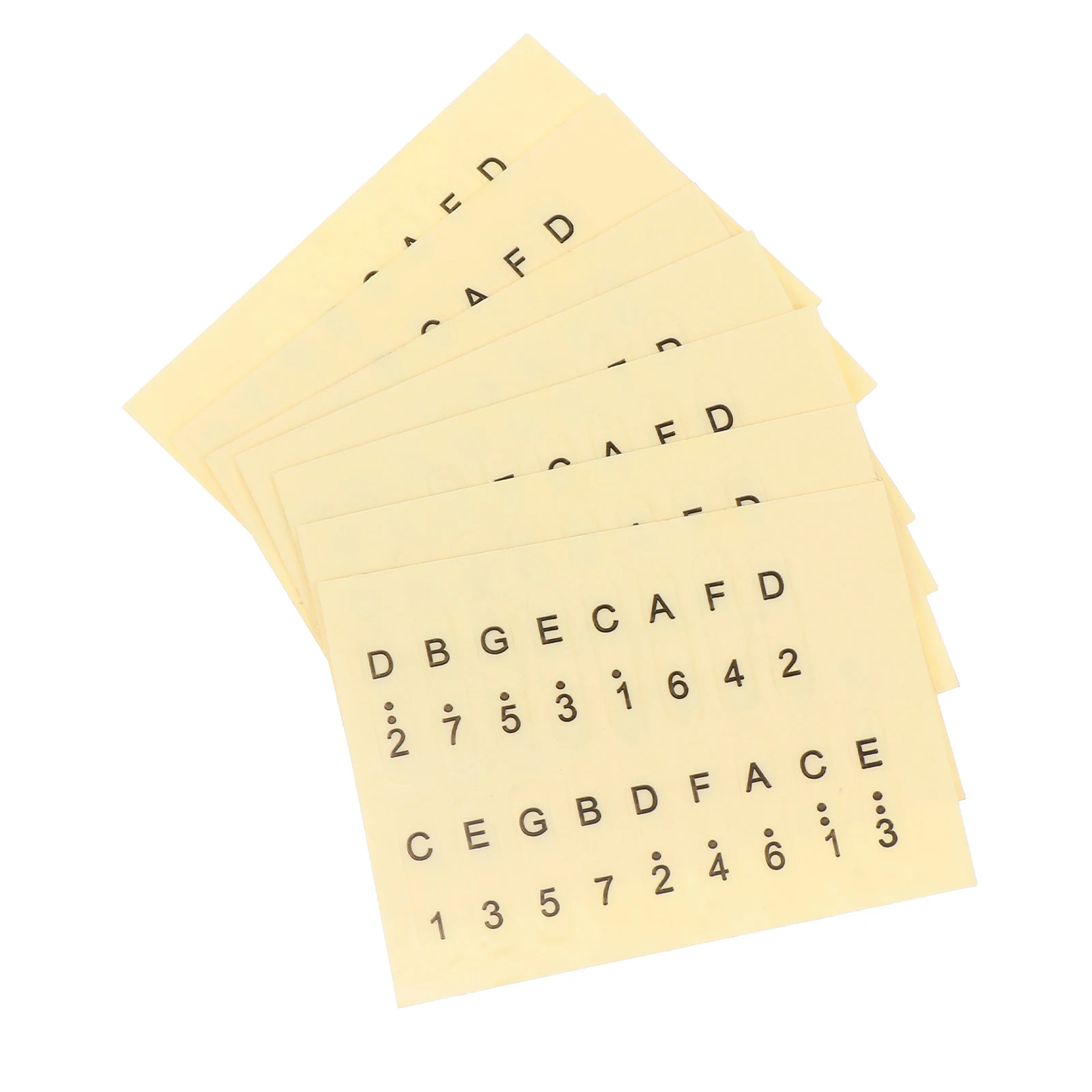

6 Pcs Scale Stickers Convenient Thumb Piano Kalimba Note Residue-free Chord Paper Sign for Starter Beginner Tool