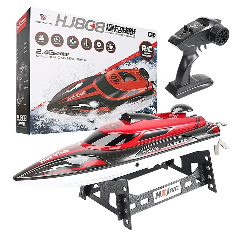 Barco RC HJ808, 2,4 Ghz, 25 km/h, barco de carreras con Control remoto de alta velocidad, barco de velocidad del agua, modelo de juguete para niños