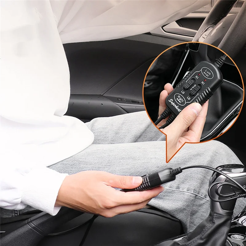 

12 В подогреватель автомобильного сиденья, быстрый нагрев, чехол для автомобильного сиденья, автомобильная грелка, универсальный электрический подогреваемый чехол для сиденья, двойной, черный детали