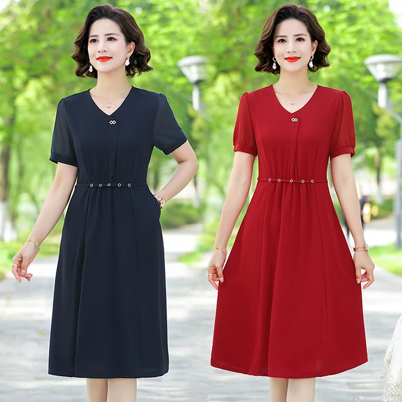 Summer Chiffon Beach Midi Dresses Vintage Boho Floral Sundress Elegant Women Bodycon Party Vestidos