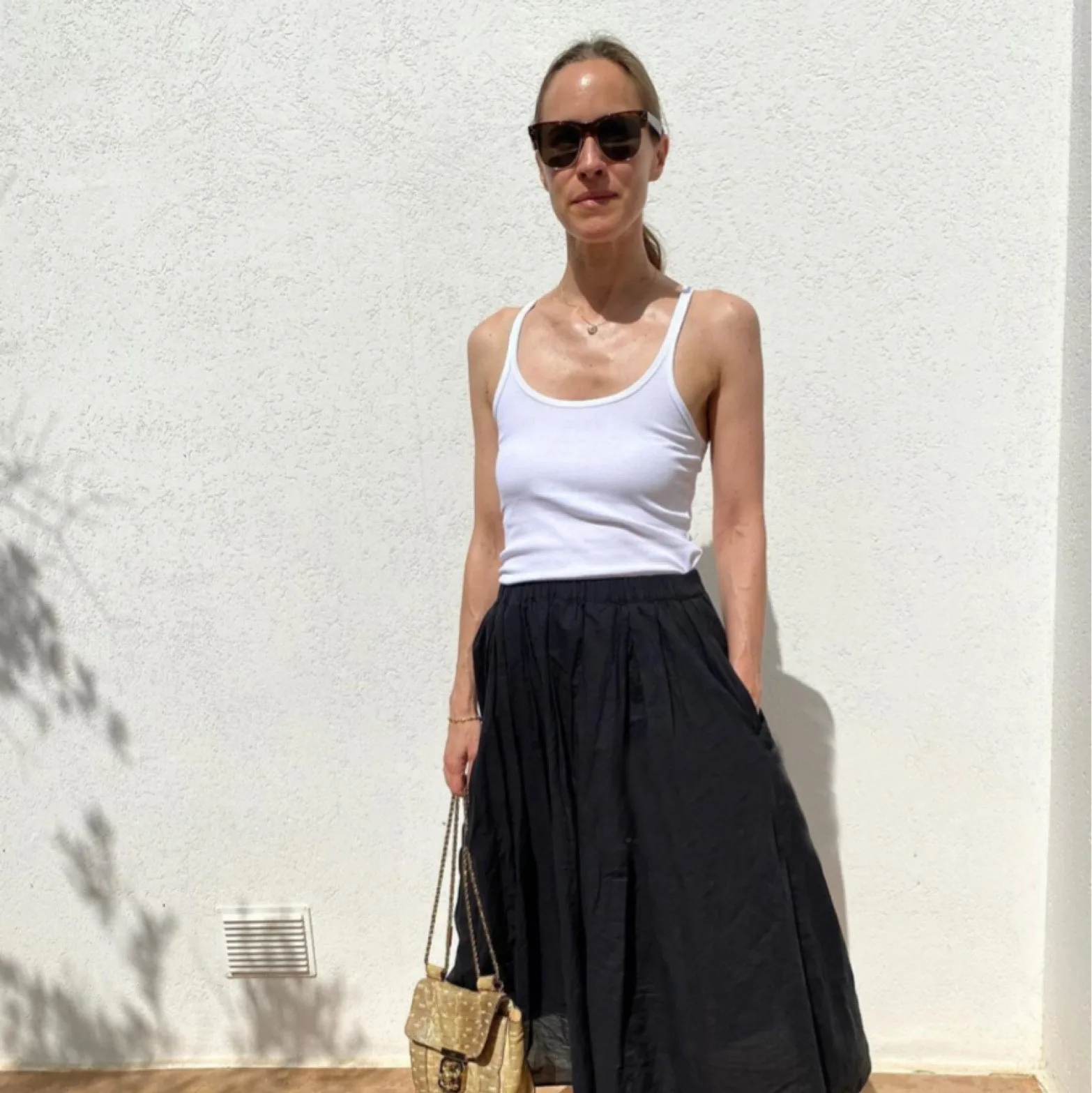 

Casual Camisole Women's Asymmetrical Vest Slim Fit Cotton Blend Inner Bottom Top Women's Summer New Product Solid Color