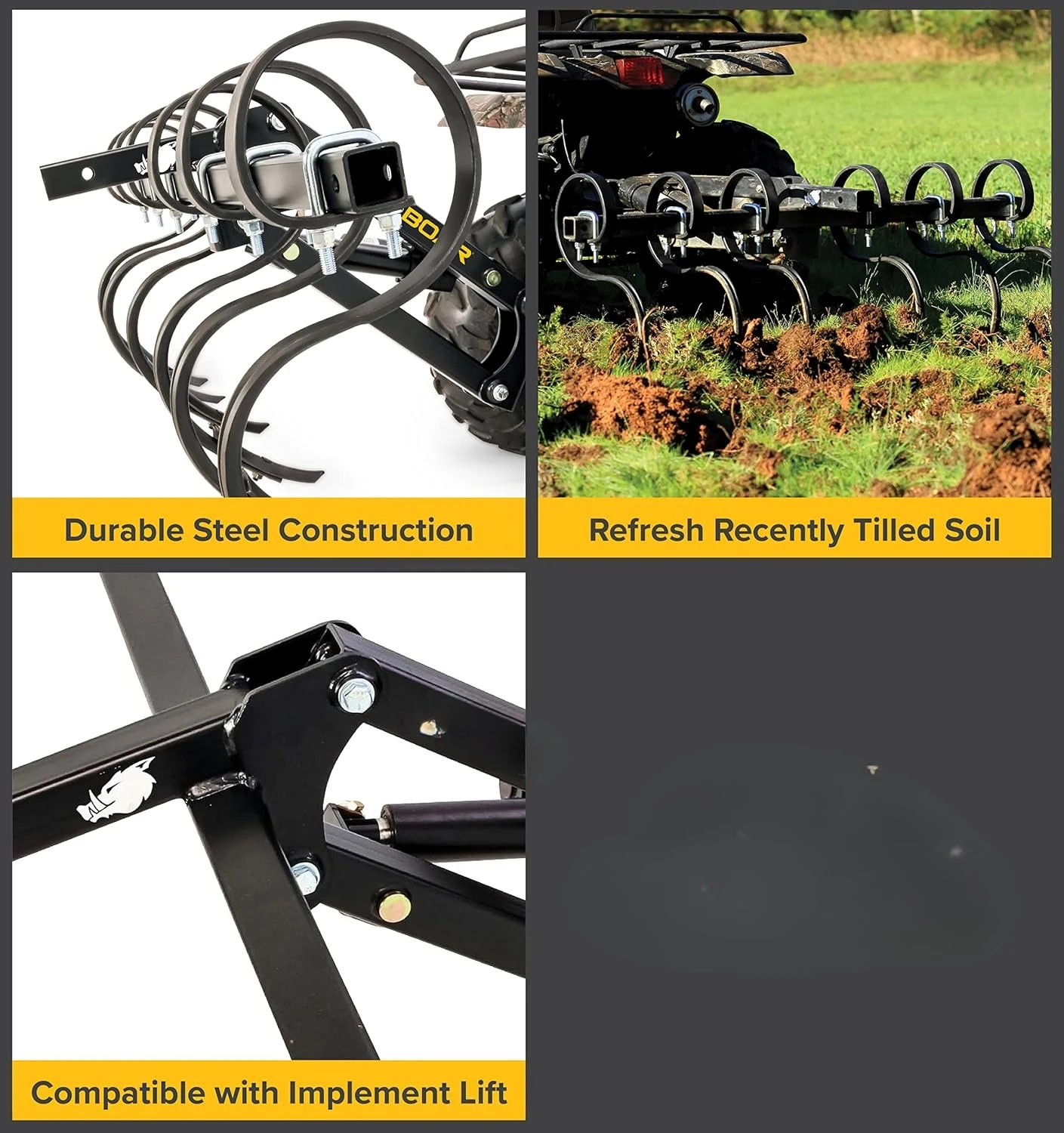 

ATV/UTV S-Tine Cultivator, for New Ground Preparation or Re-tilling (66007), Implements