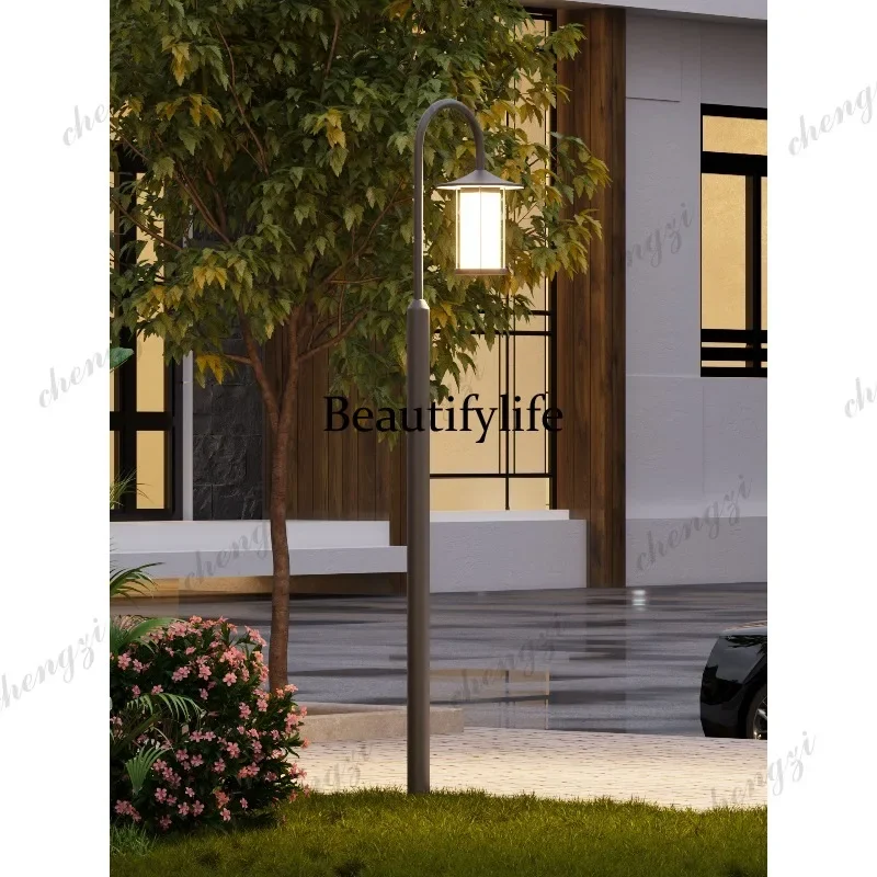 D1089 Simple personalized courtyard outdoor waterproof solar pole light outdoor community garden villa road street light