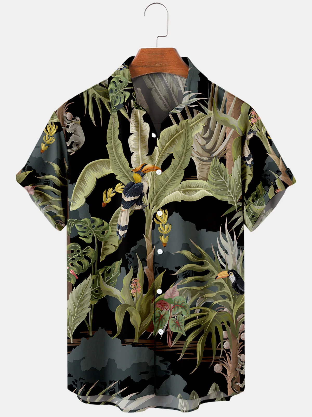 2022 Hawaiian Shirts Men\'s Women\'s Palm Leaf Elements Printed Beach Shirts Casual Cool Breathable Summer Tops