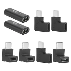 2 stücke USB C Adapter Typ-C Männlich zu Weiblich Weibliche zu Weibliche Rechts & Links Abgewinkelt 90 Grad verlängerung Adapter für Tablet Laptop