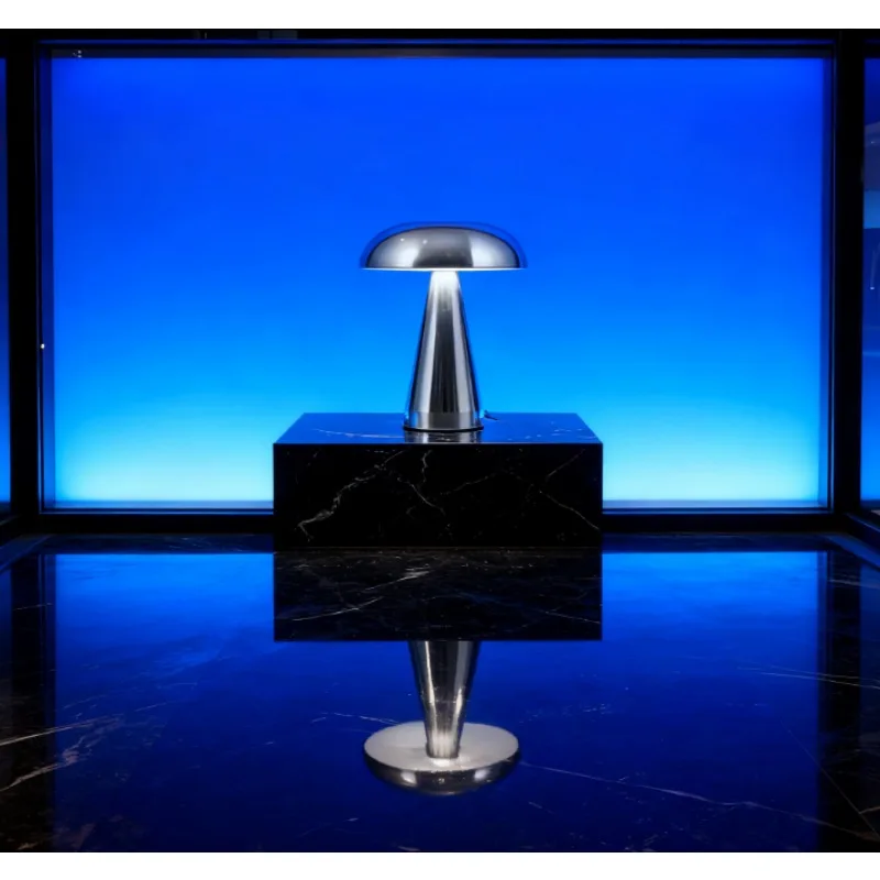 

Mushroom Desk Lamp LED Touch Dimming Study Bedroom Portable Charging Metal Mushroom Decorative Night Light
