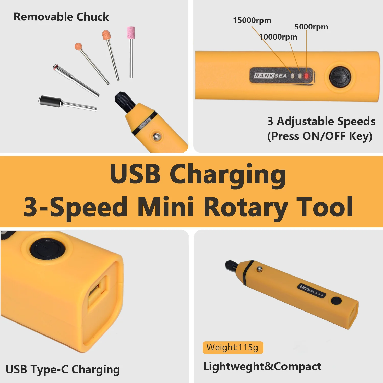 Electric Rotary Tool Set Mini drill, 15000 RPM , suitable for grinding, polishing, drilling, etching, engraving, DIY handicrafts