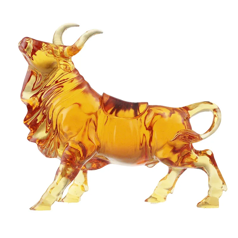 

Large zodiac cow handicraft ornament, handicraft glazed ornament