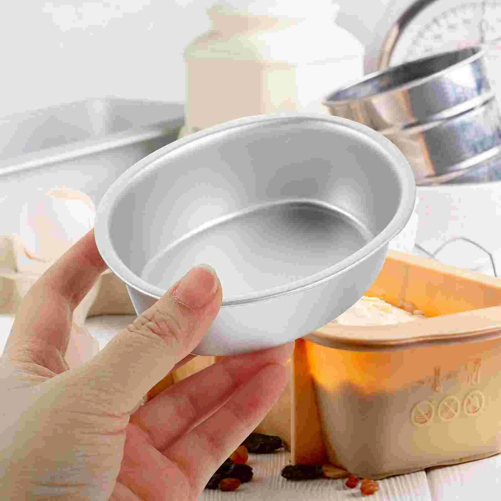 

4 Pcs Cake Mold Pans DIY Aluminum Alloy Baking Bread Wedding Nonstick Molds For Muffin Oval Metal Cheese