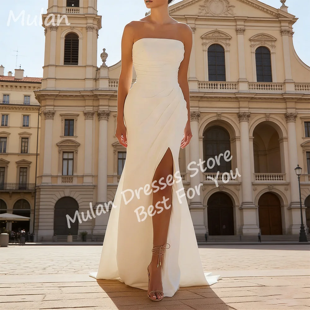 

Customized Elegant Long Simple Wedding Dresses Strapless Floor-Length Mermaid Brides Dress Women Vestidos De Novias Gowns 2026