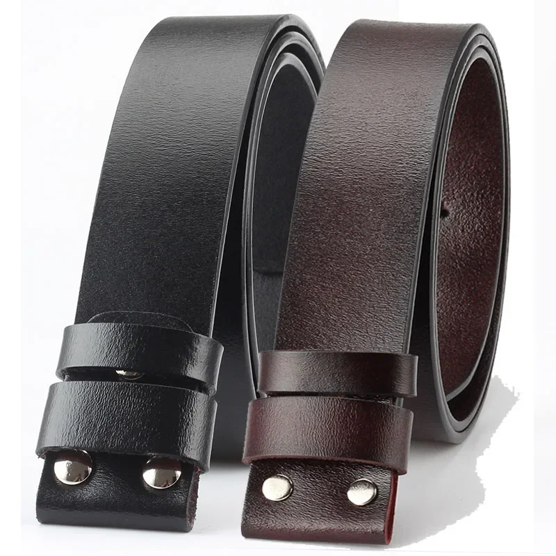 Ceinture pour homme en cuir de vache véritable, sans boucle, ceinture lisse compatible avec les boucles, corps de ceinture durable en cuir de vache, disponible en 6 couleurs pour les cow-boy