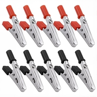 10Pcs 50mm Red and Black Alligator Clips, Small Metal Electrical Clamps Wire Alligator Clips with Screw, Clamps, Workholding