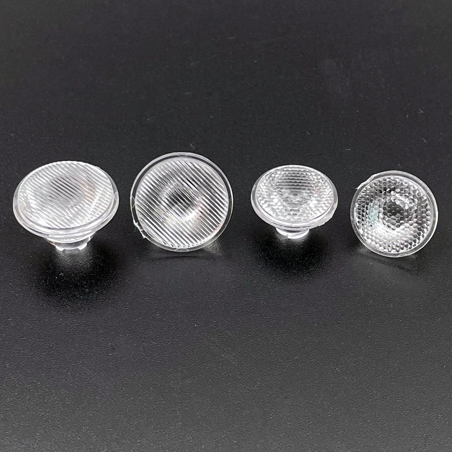 عدسة بصرية PMMA عاكس حبة شريطةسطح ، ثقب مربع ليد ، رقاقة ضوء ليد من أجل من من من ، قطر 20 ، H12.8 مم ، 5x5mm