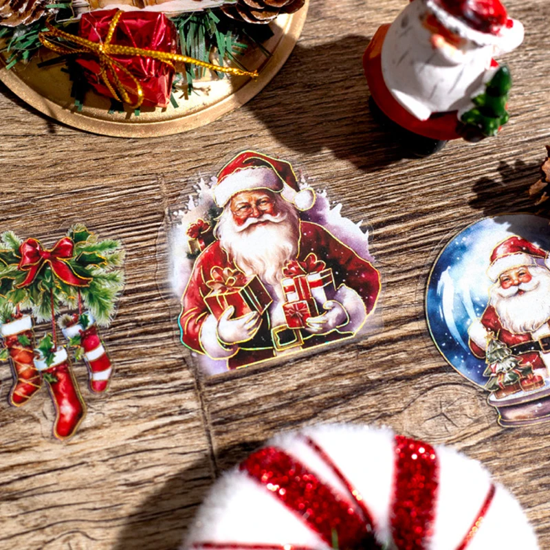 Mr. Paper 6Style 30Pcs/bag Christmas Wonderful Night Series PET Sticker DIY Material Handbook Journal Card Phone Case Decoration