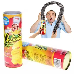 Broma divertida con patatas fritas, juguete de serpiente para saltar, caja de asustar a araña, mordaza, Día de los Inocentes, accesorio para fiesta de Halloween, truco, juguetes de broma divertidos, regalos