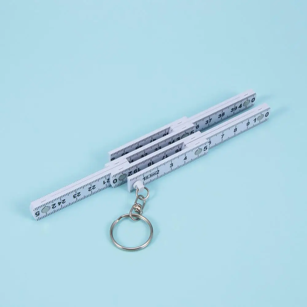 Durable Portable Ruler Tape Fold Key Finder Key Ring Measuring Tool Measure Carpenter Key Chains