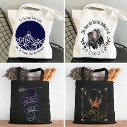 A Court Of Mist And Fury Thorns And Roses Sky Stars Nesta Women Canvas Bag Shopper Cotton Handbag Tote Shoulder Eco Shopping Bag