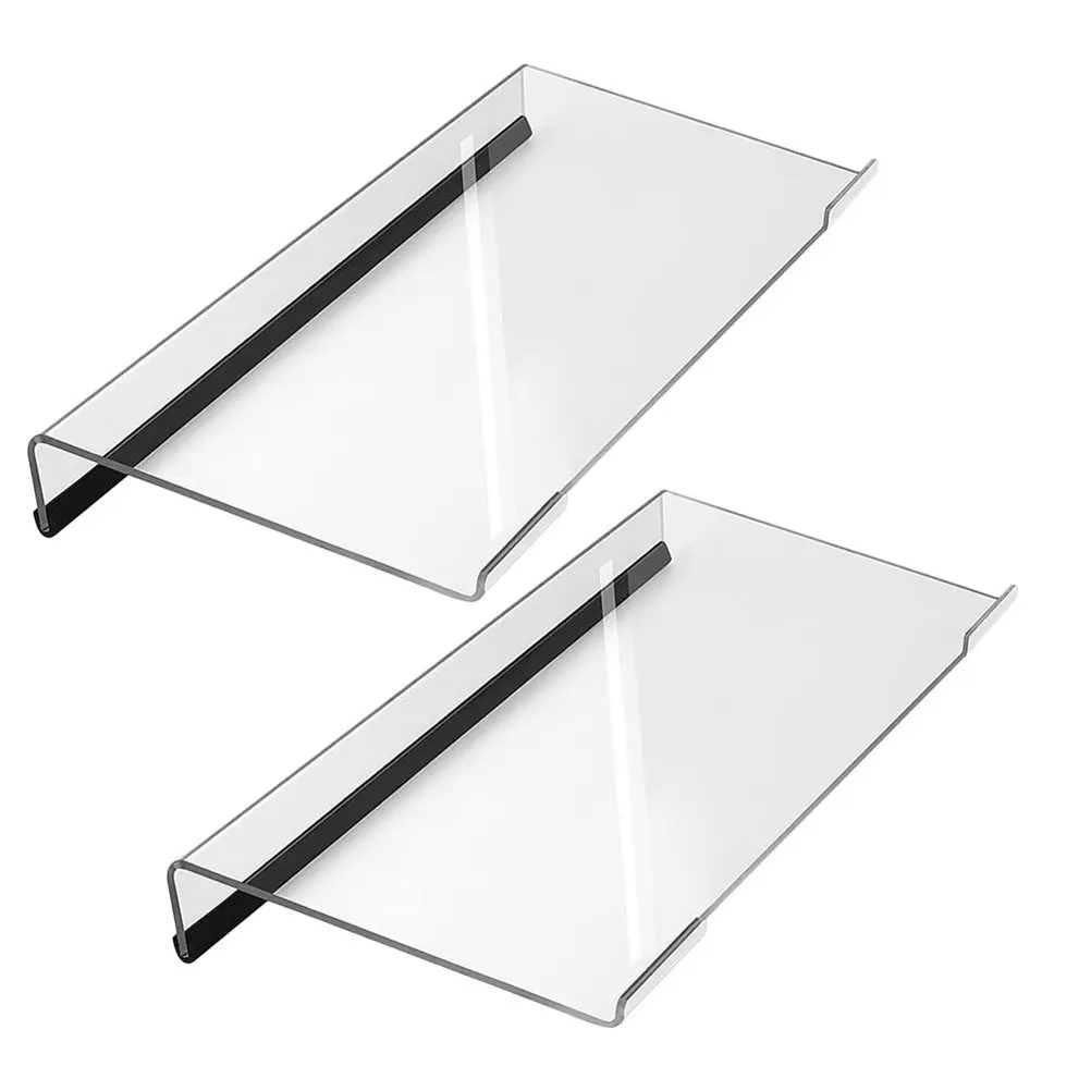 2Pcs Tilted Acrylic Keyboard Holder Transparent Stable Keyboard Stand Anti-Slip Riser for Office Computer Desk