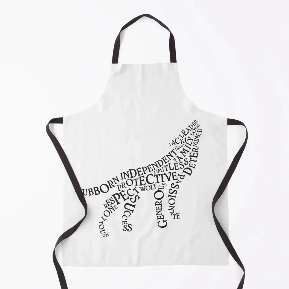 

Black Wolf Spirit Animal Apron Kitchen Special Accessories Waiter Uniforms home women Waterproof Kitchen For Women Apron