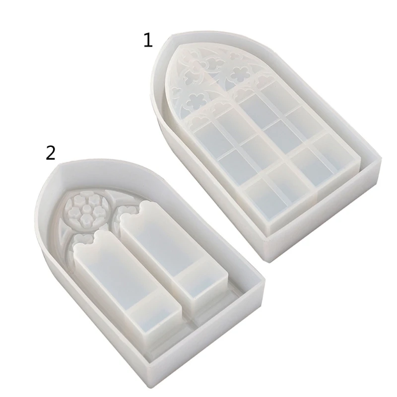 

Church Window Storage Box Cabinet Mirror Silicone Mold Crystal Epoxy Resin Mold for Wedding DIY Craft Home Deco N58F