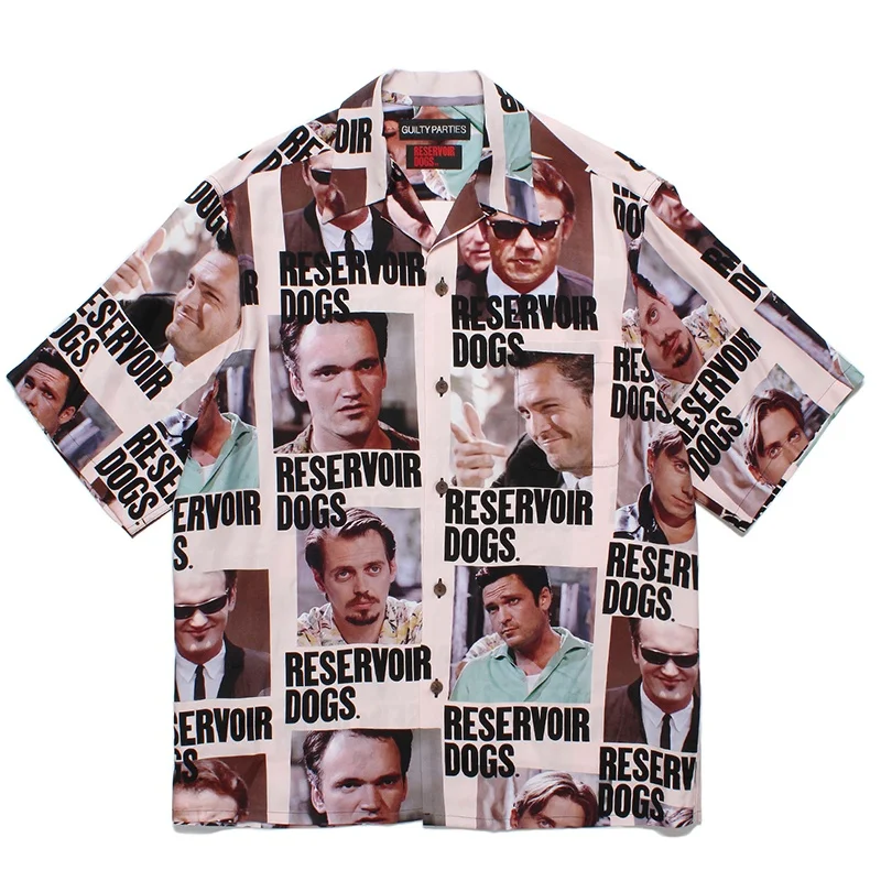 Trend Hip Hop Full Print Poster WACKO MARIA Men's Women's Fashion High-end Hawaii Casual Short Sleeve Shirt