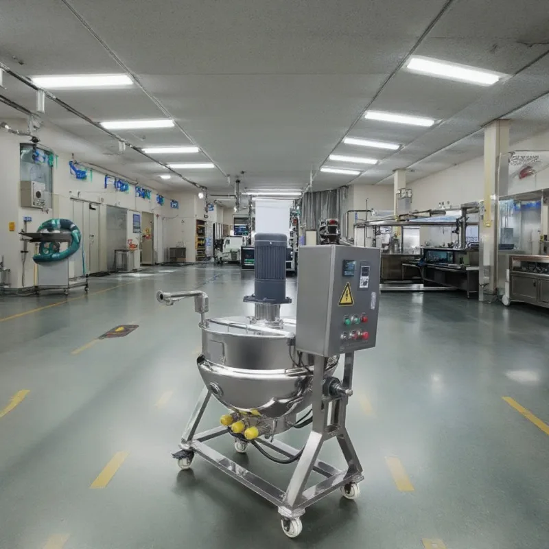 Fully Automatic Jacketed Stir-Fry Pot Sauce Frying Chili Broad Bean Filling Machine for Bakery Flour Mill Use Made of Steel
