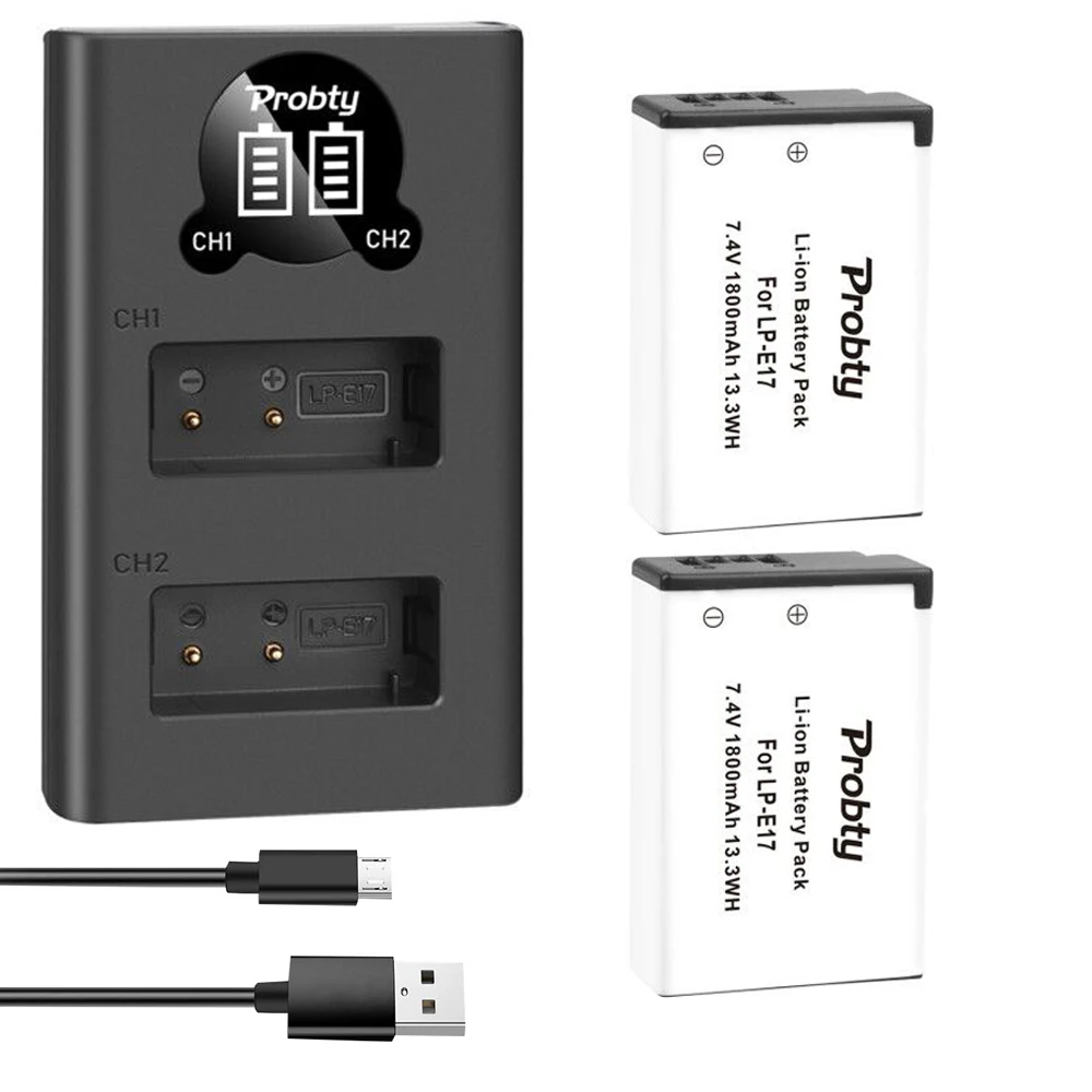 For Canon LP-E17 LPE17 LP E17  Battery USB Dual Charger for Canon EOS 200D M3 M6 750D 760D T6i T6s 800D 8000D Kiss X8i Camera