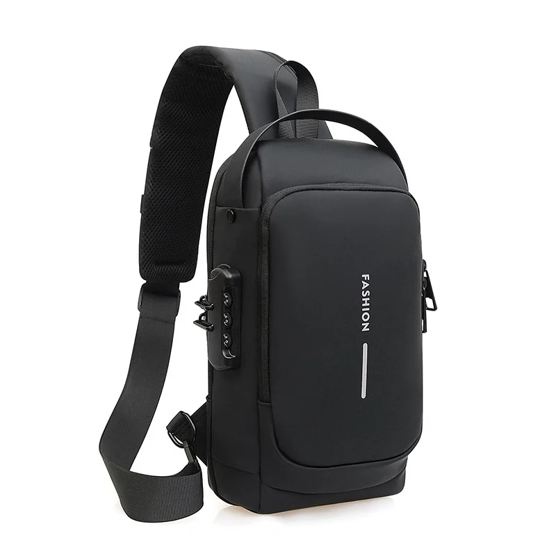 New Chest Bag for Men Crossbody Bag Waterproof USB Shoulder Bag Anti-Theft Travel Messenger Sling Pack Fashion Luxury Designer