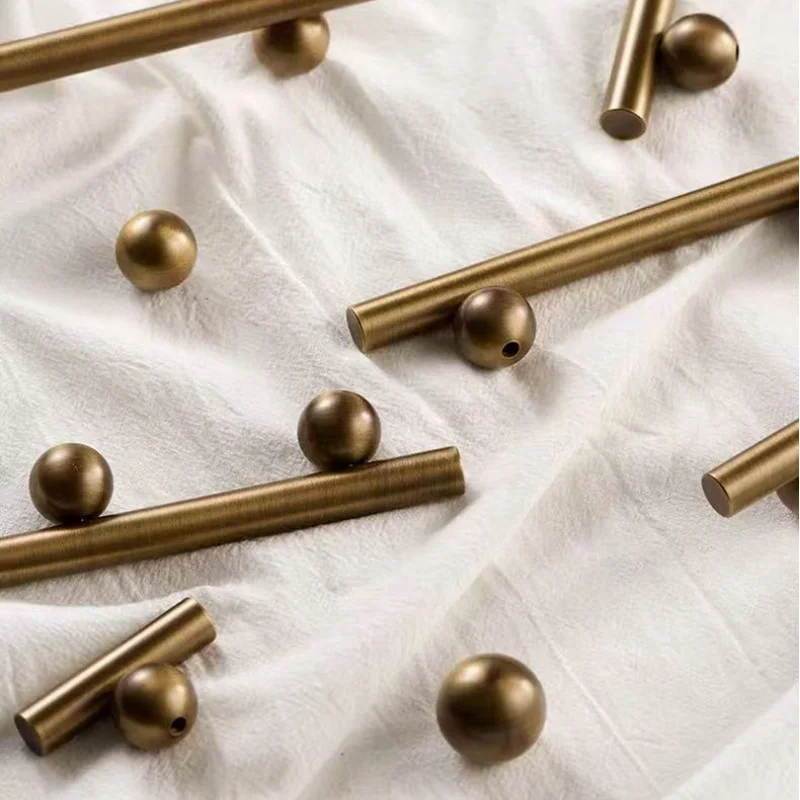Buddhist Bronze【Yinianshan·Bronze】Light luxury vintage-style brass handle for drawers, shoe cabinets, and wardrobe doors