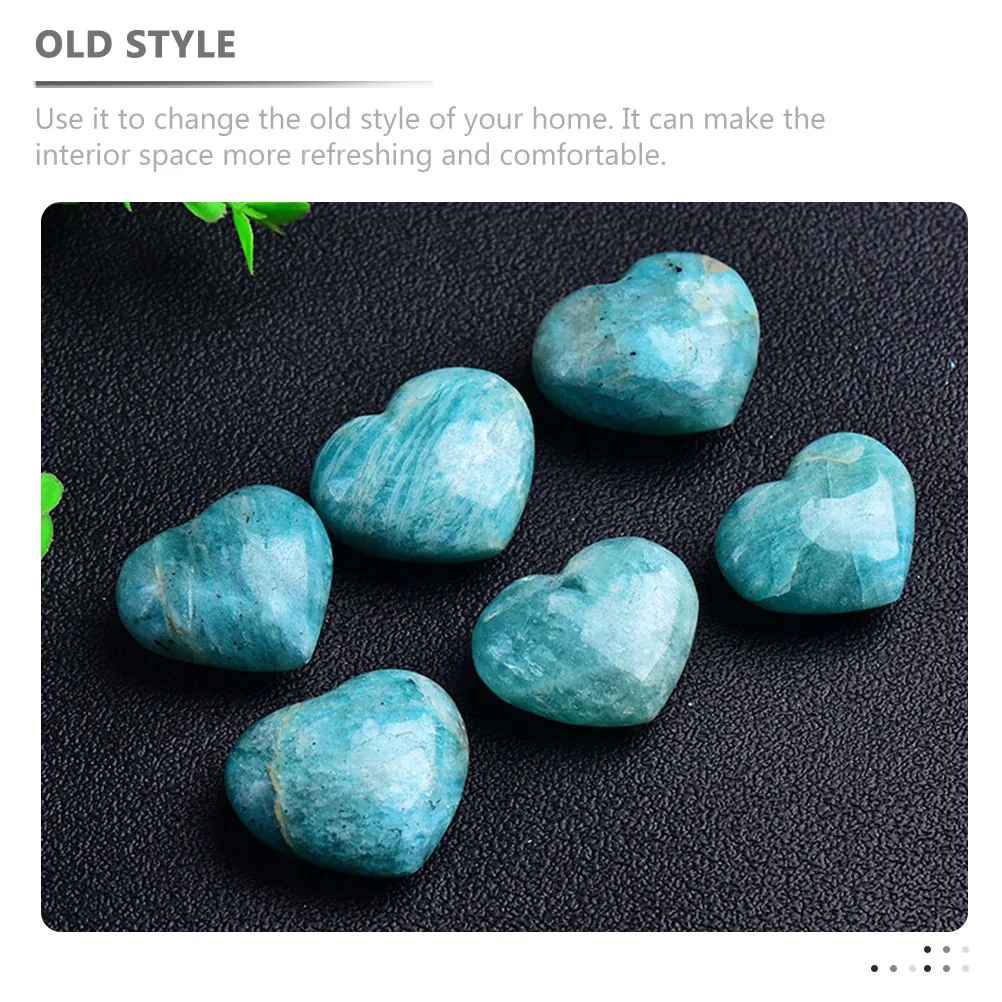 

2pcs Figurines Heart-Shaped Natural Stone Adornment For Home Decor Desktop Mini Stone Decor Office Supply