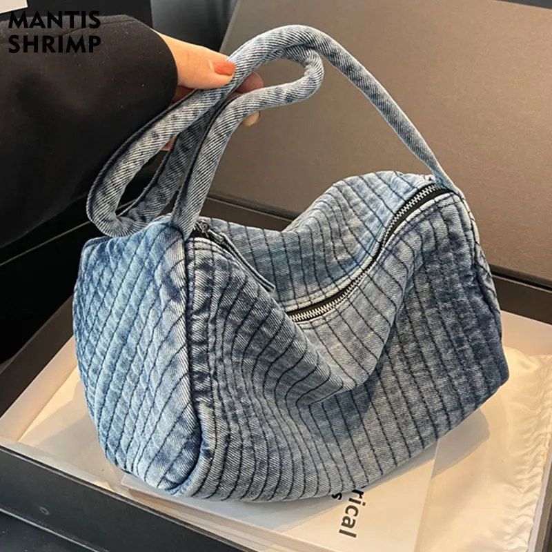 Women Bag 2023 New Winter Fashion Luxury Designer Trend Large Capacity Casual Retro Denim Shoulder Tote Bags for Woman Handbag