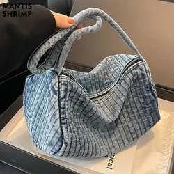 Women Bag 2023 New Winter Fashion Luxury Designer Trend Large Capacity Casual Retro Denim Shoulder Tote Bags for Woman Handbag