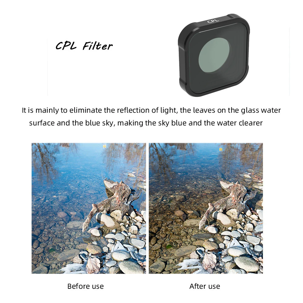 Lens Filter CPL MCUV ND8 16 32 Compatible for GoPro Hero13/12/11MINI/109 Polarizing Lens Filter Kit Lens for GoPro Accessories