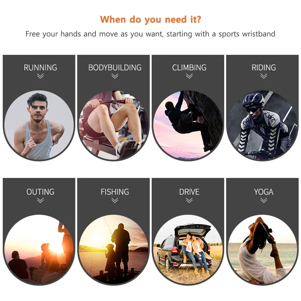 حامل هاتف للركض وركوب الدراجات ، سوار قابل للارتداء ، علبة سوار قابلة للتعديل ، درجة دوران ، 1-6 #5
