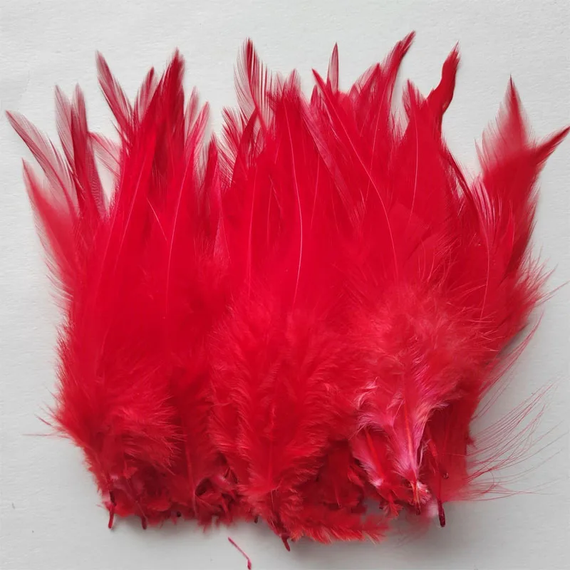 Natural Feather Mixed Color 4-6'' 200pcs/lot Schlappen Rooster Hackle Feathers Loose Real Chicken