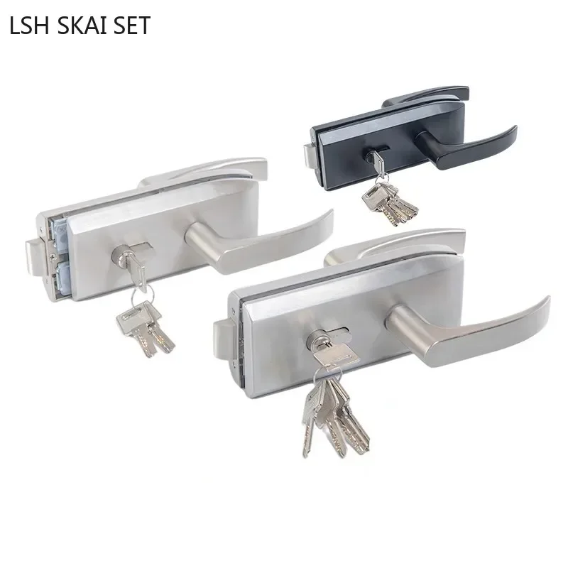 Escritório Glass Door Lock Handle de Quarto Varanda Home Security Hardware Lockset Aço Inoxidável