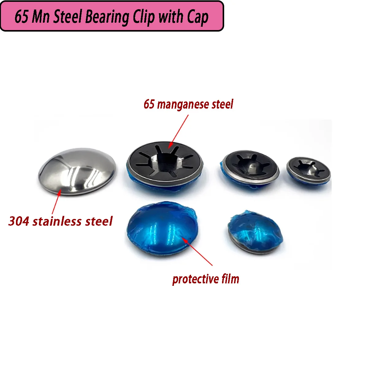65 Mn Steel Bearing Clip with Cap - Locking Washer Gasket Flower Shape Retaining Ring Screw Coupling Nut Buckle