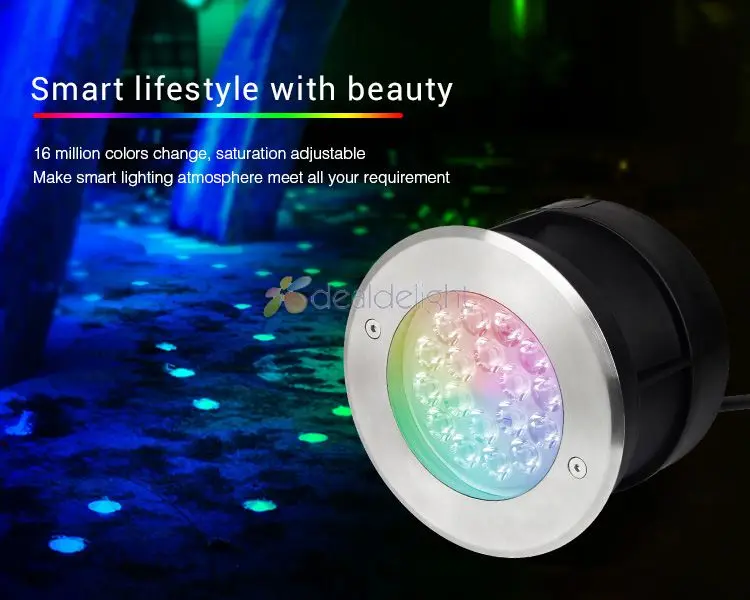 MiBoxer 5W SYS-RD1 9W SYS-RD2 RGB+CCT LED Underground Light Outdoor Waterproof Subordinate Light APP/WIFI/Amazon Voice Control