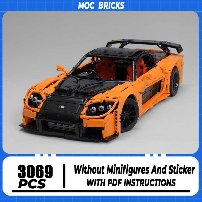 

Супер спортивный автомобиль Moc, строительные кирпичи RX-7, VeilSide, Чемпион удачи, скоростные автомобили, модель, технологические блоки, сборка, подарочные игрушки, сделай сам