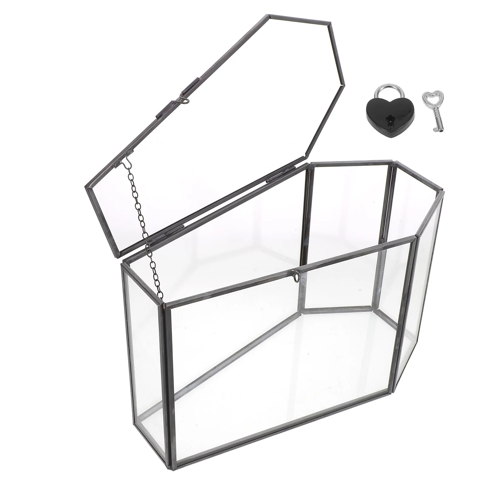 

Mini Glass Display Box Coffin Style Transparent Case for Cards Photos Jewelry Collectibles Gothic Themed Decorative Gift Idea