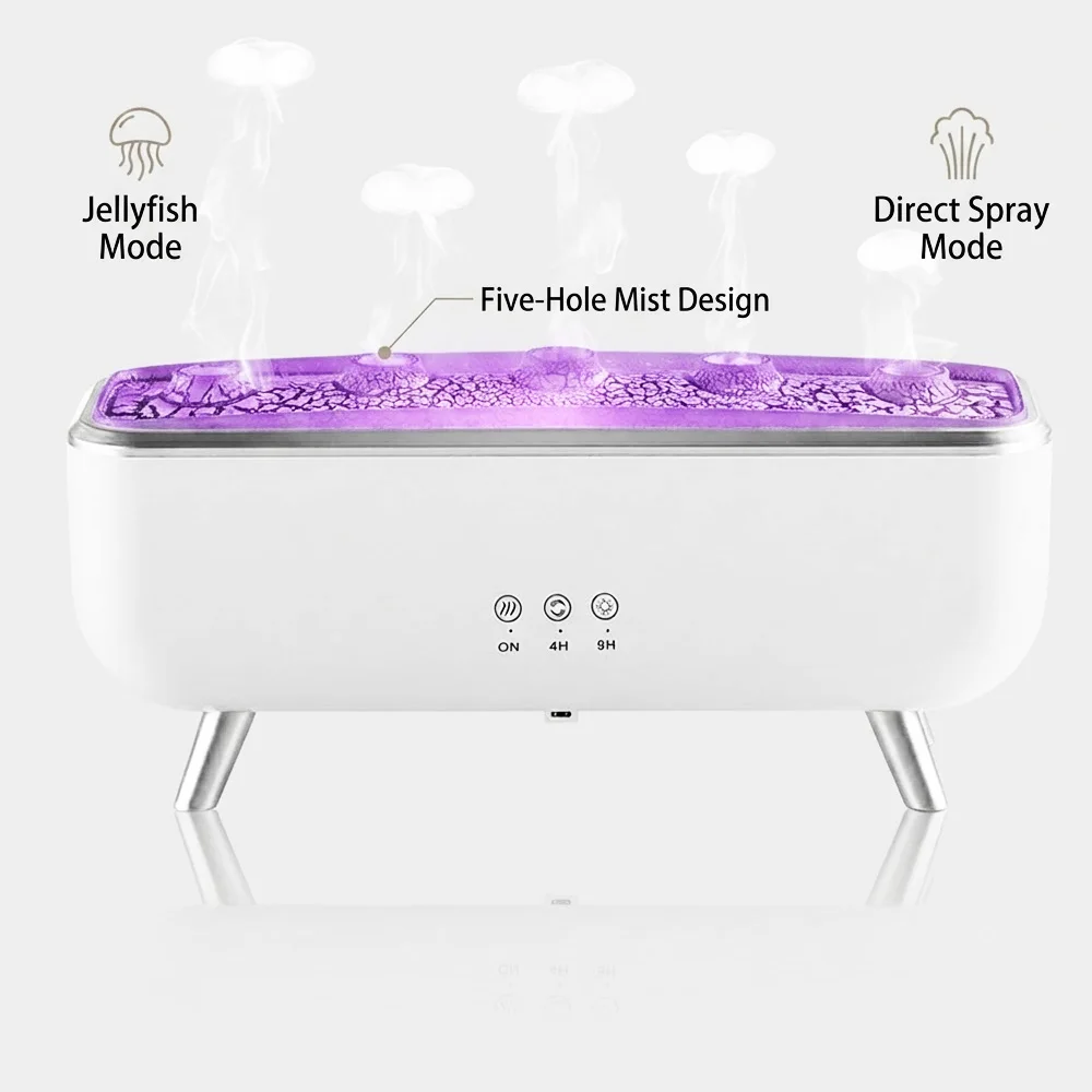 7-Color RGB Ambient Night Light Jellyfish Humidifier, Music Sync Atmosphere Lamp, Sound Reactive Aroma for Home Office Decor