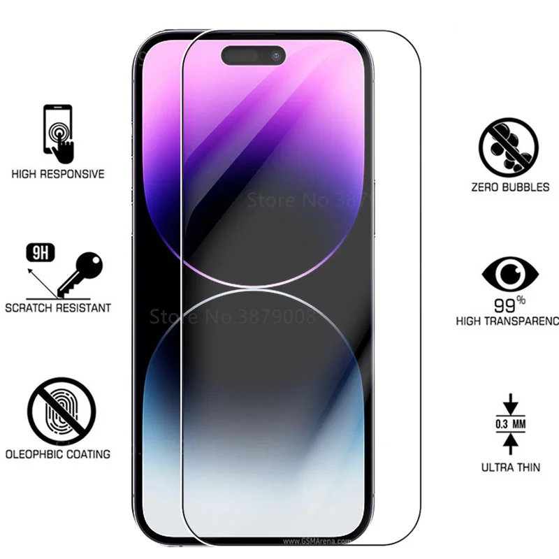 4PCS Tempered Glass Case For iPhone 15 14 16 Pro Max Protective Glass iPhone14 ProMax 14Pro 16 14 Plus Screen Protect Film Cover